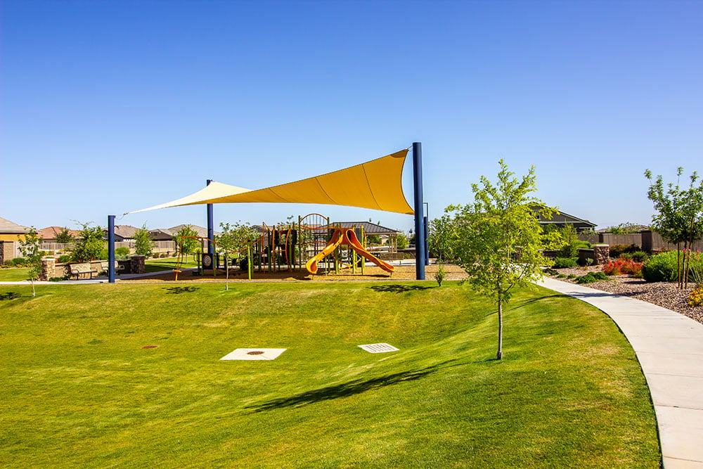 drainages at playground and gym With Yellow Shade Canopy